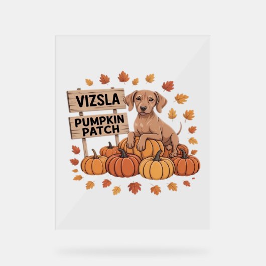 Vizsla Pumpkin Patch Hondenliefhebbers Thanksgivin Acryl Bord (Voorkant)