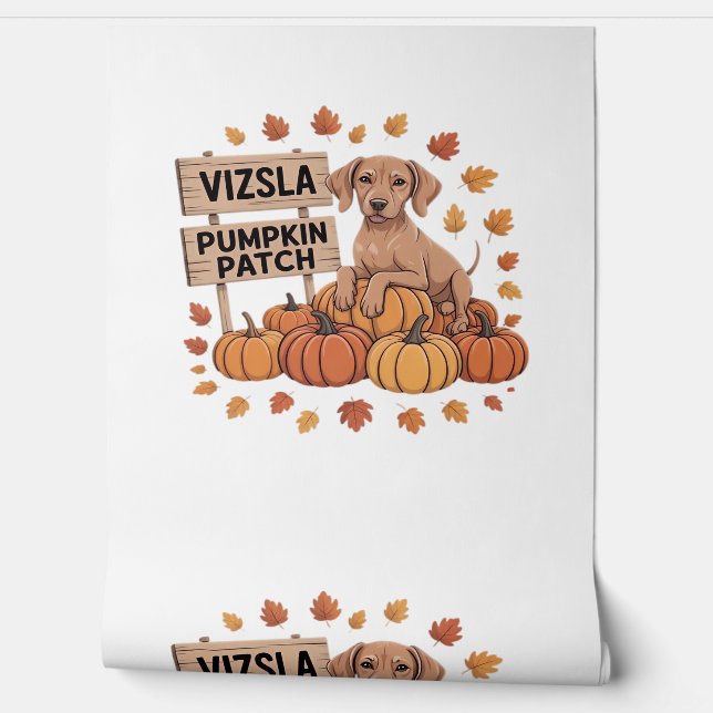 Vizsla Pumpkin Patch Hondenliefhebbers Thanksgivin Behang (Afrollen)