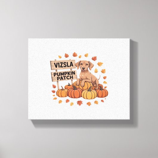 Vizsla Pumpkin Patch Hondenliefhebbers Thanksgivin Canvas Afdruk (Voorkant)