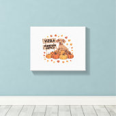 Vizsla Pumpkin Patch Hondenliefhebbers Thanksgivin Canvas Afdruk (Insitu (Houten vloer))