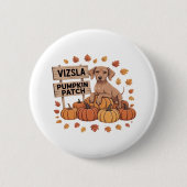 Vizsla Pumpkin Patch Hondenliefhebbers Thanksgivin Ronde Button 5,7 Cm (Voorkant)
