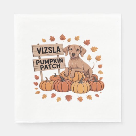 Vizsla Pumpkin Patch Hondenliefhebbers Thanksgivin Servet (Voorkant)