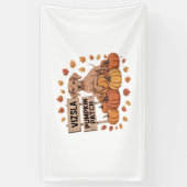 Vizsla Pumpkin Patch Hondenliefhebbers Thanksgivin Spandoek (Verticaal)