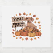 Vizsla Pumpkin Patch Hondenliefhebbers Thanksgivin Sparkling Wijnetiket (Enkel label)