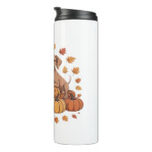Vizsla Pumpkin Patch Hondenliefhebbers Thanksgivin Thermosbeker (Geroteerd rechts)