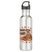 Vizsla Pumpkin Patch Hondenliefhebbers Thanksgivin Waterfles (Voorkant)