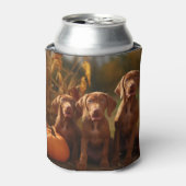 Vizsla Puppy Herfst Delight Pompoen Blikjeskoeler (Blikje Voorkant)