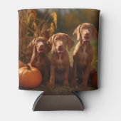 Vizsla Puppy Herfst Delight Pompoen Blikjeskoeler (Voorkant)