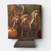 Vizsla Puppy Herfst Delight Pompoen Blikjeskoeler (Achterkant)