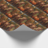 Vizsla Puppy Herfst Delight Pompoen Cadeaupapier (Hoek)