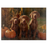 Vizsla Puppy Herfst Delight Pompoen Snijplank (Voorkant)