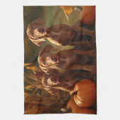 Vizsla Puppy Herfst Delight Pompoen Theedoek (Verticaal)