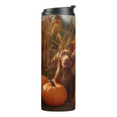 Vizsla Puppy Herfst Delight Pompoen Thermosbeker (Gedraaid links)