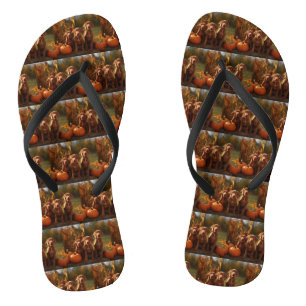 Vizsla Puppy Herfstpracht Pompoen Teenslippers