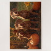 Vizsla Puppy Herfstvreugde Pompoen Legpuzzel (Verticaal)