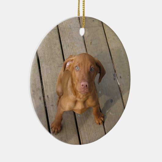 vizsla puppy keramisch ornament (Rechts)
