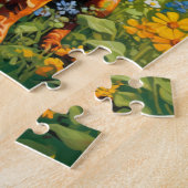 Vizsla Puppy op gebied van Wildflower assortiment  Legpuzzel (Zijkant)