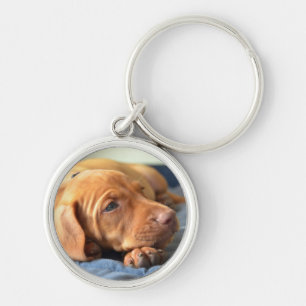 Vizsla puppy Rust op zijn poot Sleutelhanger