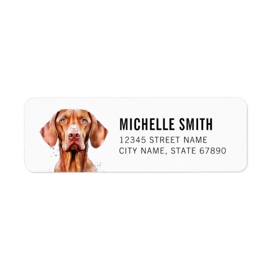 Vizsla Return Address Labels (Voorkant)