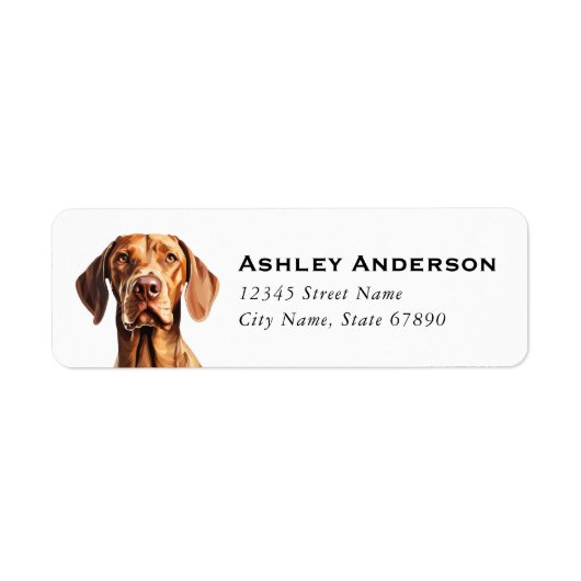 Vizsla Return Address Labels (Voorkant)