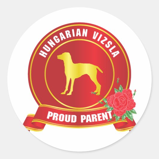 Vizsla Ronde Sticker (Voorkant)