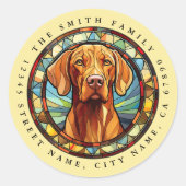 Vizsla ronde Stickers (Voorkant)