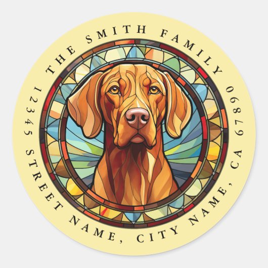 Vizsla ronde Stickers (Voorkant)