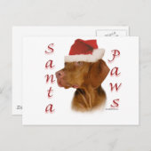 Vizsla Santa Paws Feestdagenkaart (Voorkant / Achterkant)