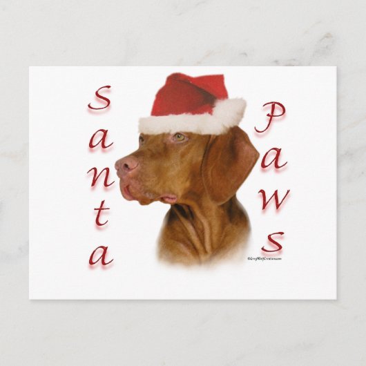 Vizsla Santa Paws Feestdagenkaart (Voorkant)