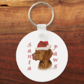 Vizsla Santa Paws Sleutelhanger (Voorkant)