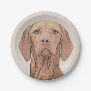 Vizsla schilderen - Kute Original Dog Art Papieren Bordje