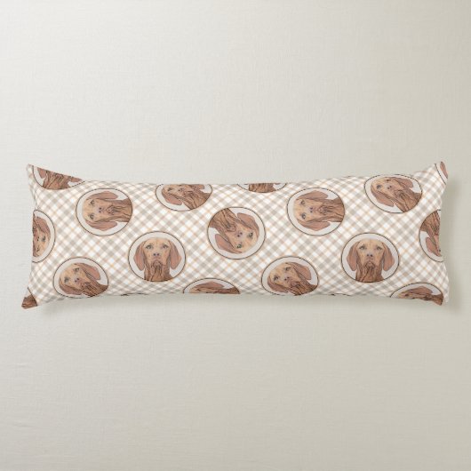 Vizsla Schilderij Golden Rust Schattigee Originele Lichaamskussen (Voorkant)