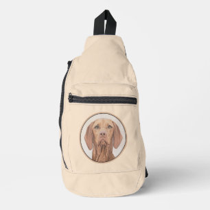Vizsla Schilderij Golden Rust Schattigee Originele Sling Bag