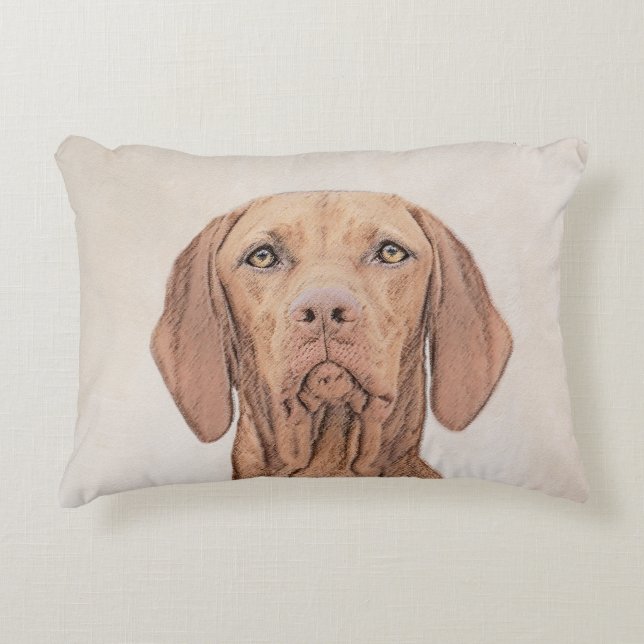 Vizsla-schildering - Cute Original Dog Art Accent Kussen (Voorkant)
