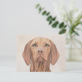Vizsla-schildering - Cute Original Dog Art Briefkaart (Staand voorkant)