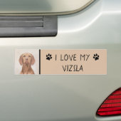 Vizsla-schildering - Cute Original Dog Art Bumpersticker (Op auto)