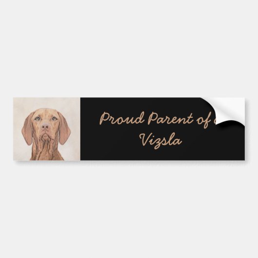 Vizsla-schildering - Cute Original Dog Art Bumpersticker (Voorkant)