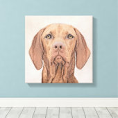 Vizsla-schildering - Cute Original Dog Art Canvas Afdruk (Insitu (Houten vloer))
