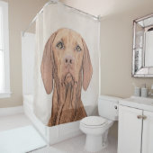 Vizsla-schildering - Cute Original Dog Art Douchegordijn (In situ)