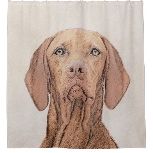 Vizsla-schildering - Cute Original Dog Art Douchegordijn (Voorkant)