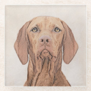 Vizsla-schildering - Cute Original Dog Art Glazen Onderzetter