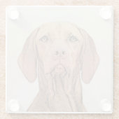 Vizsla-schildering - Cute Original Dog Art Glazen Onderzetter (Achterkant)