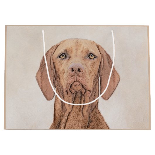 Vizsla-schildering - Cute Original Dog Art Groot Cadeauzakje (Voorkant)