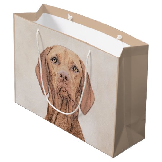 Vizsla-schildering - Cute Original Dog Art Groot Cadeauzakje (Achterkant Gekanteld)