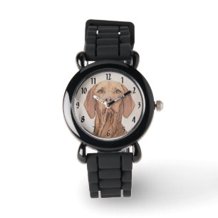 Vizsla-schildering - Cute Original Dog Art Horloge
