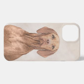 Vizsla-schildering - Cute Original Dog Art iPhone Hoesje (Achterkant horizontaal)
