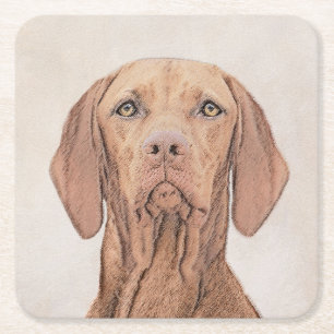 Vizsla-schildering - Cute Original Dog Art Kartonnen Onderzetters