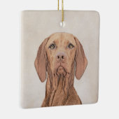 Vizsla-schildering - Cute Original Dog Art Keramisch Ornament (Rechts)