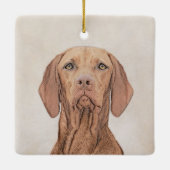 Vizsla-schildering - Cute Original Dog Art Keramisch Ornament (Achterkant)