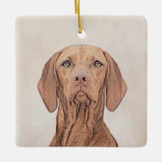 Vizsla-schildering - Cute Original Dog Art Keramisch Ornament (Voorkant)